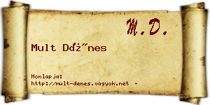 Mult Dénes névjegykártya